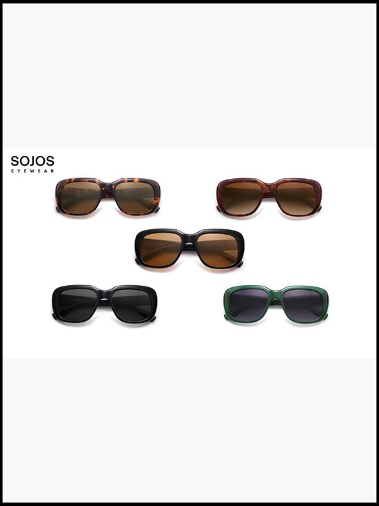 Classic Thick Rectangle Polarized Sunglasses Trendy 90s Square Frame Shades main image 5